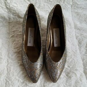 VINTAGE Naturalizer Metallic Brocade leather low heel Pump Sz 6.5
